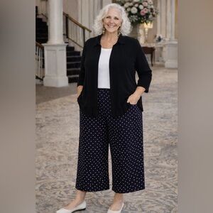 Women’s 2XL (runs small) Esperanza Peplum Open Front Cardigan – Black